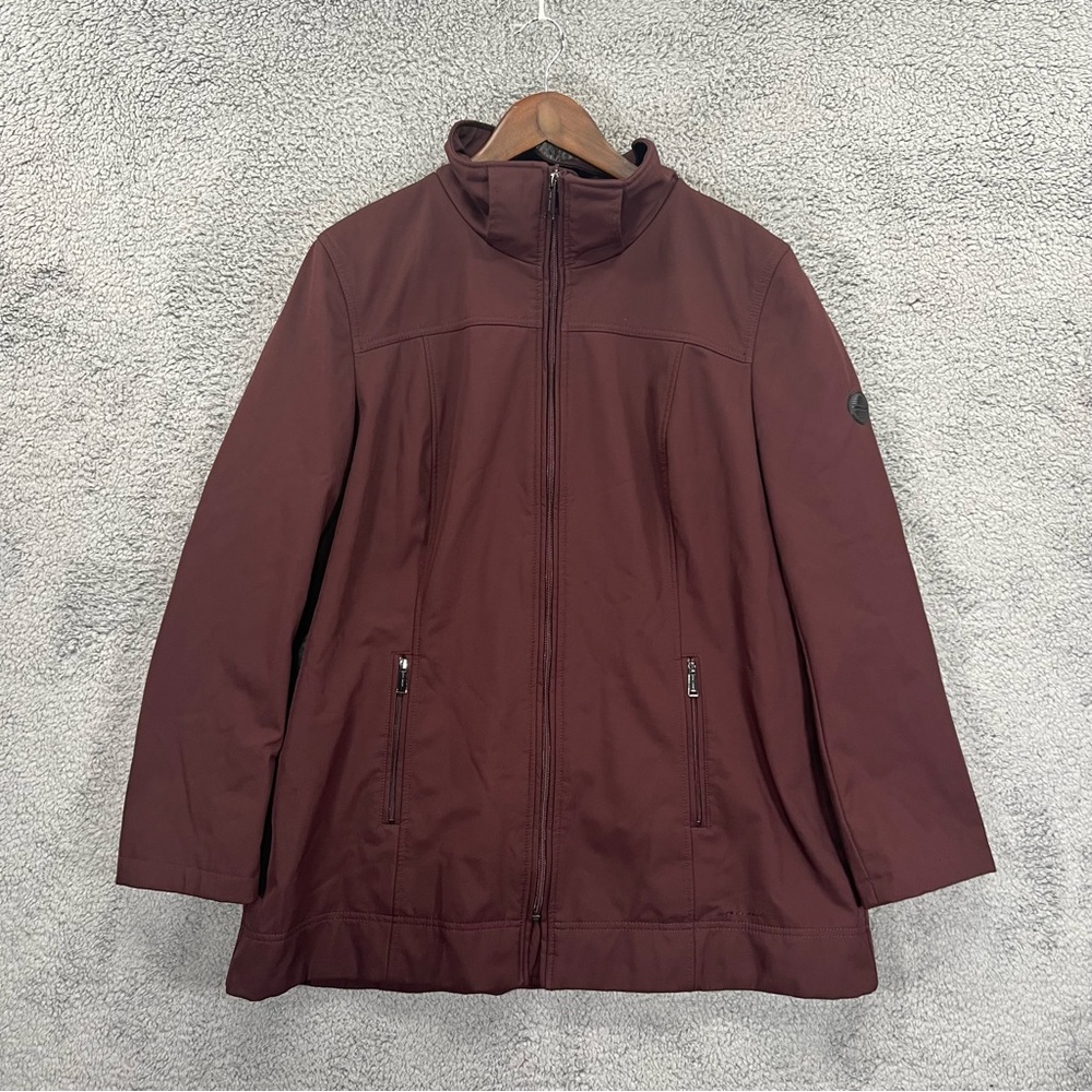 Andrew Marc Jacket Water Repellant 4-Way Stretch Maroon Men Size XL